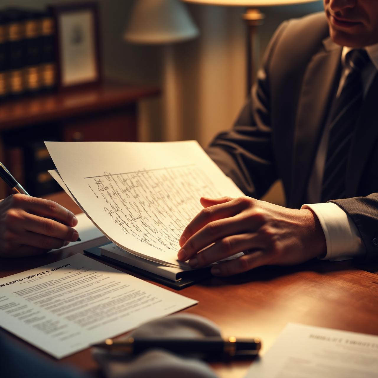 Attorney preparing parole hearing materials and letters of support