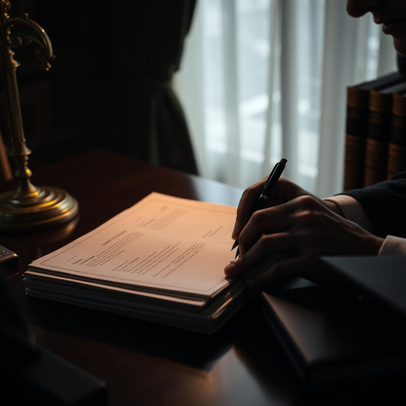 Defense attorney reviewing evidence inventory documents